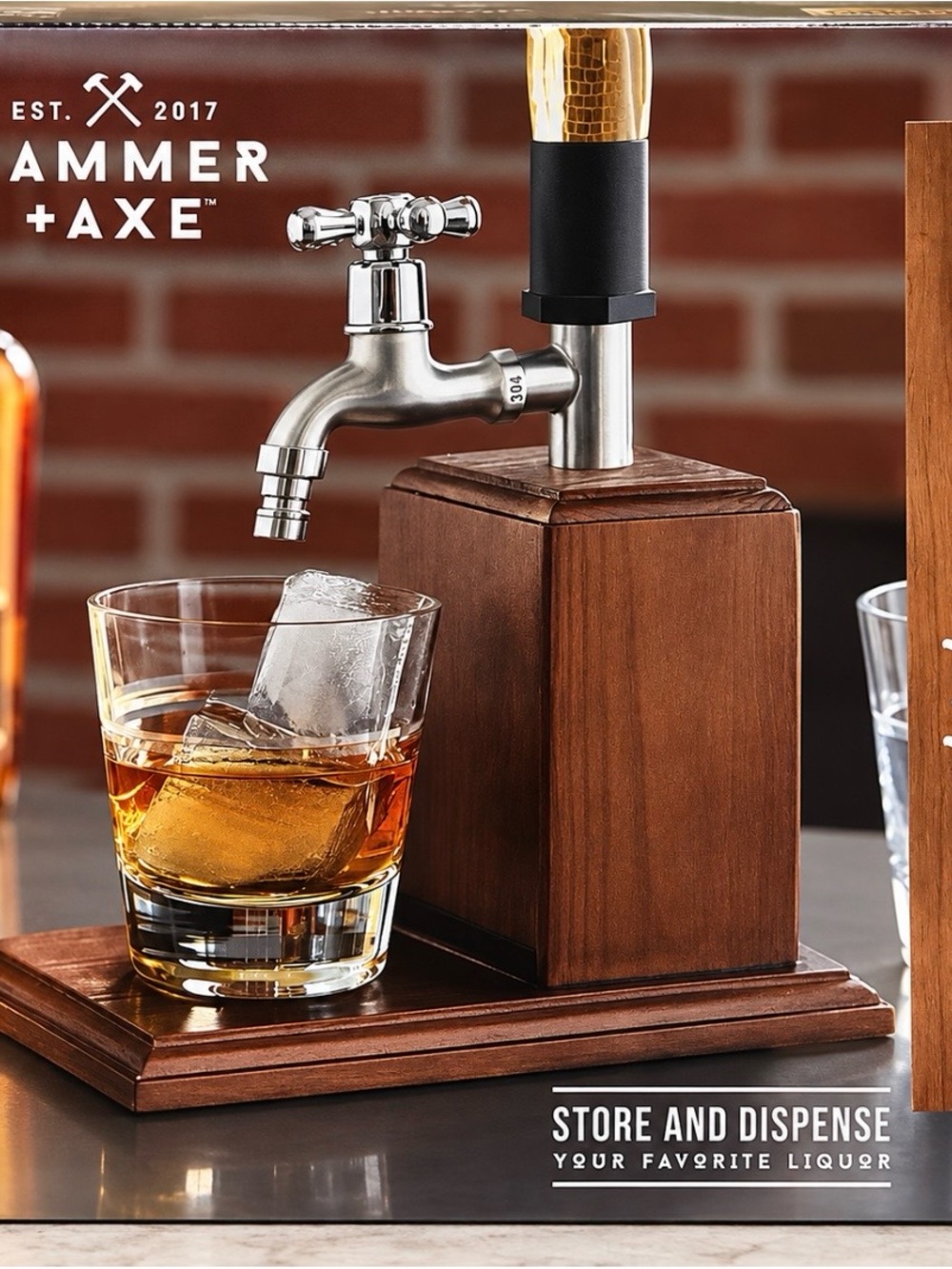 Walnut Tap Dispenser for Home Bar